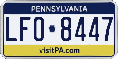 PA license plate LFO8447