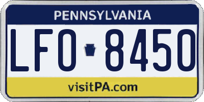 PA license plate LFO8450