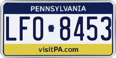 PA license plate LFO8453