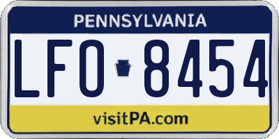 PA license plate LFO8454