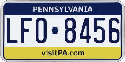 PA license plate LFO8456