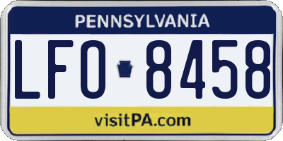 PA license plate LFO8458