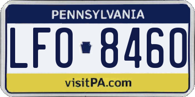PA license plate LFO8460