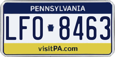 PA license plate LFO8463