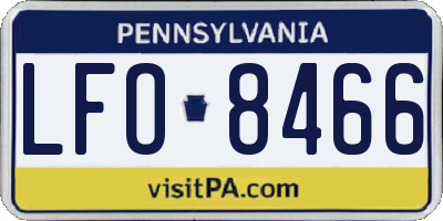 PA license plate LFO8466