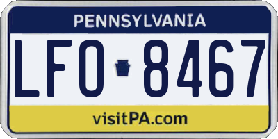 PA license plate LFO8467