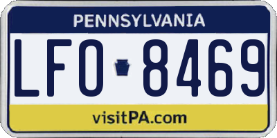 PA license plate LFO8469