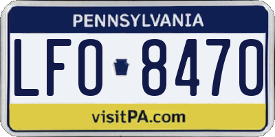 PA license plate LFO8470