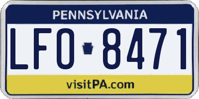 PA license plate LFO8471
