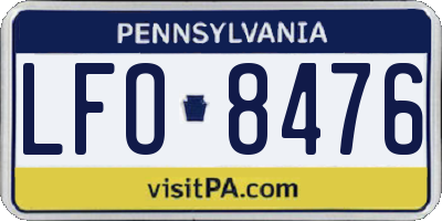 PA license plate LFO8476