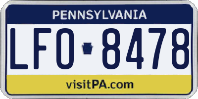 PA license plate LFO8478
