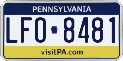 PA license plate LFO8481