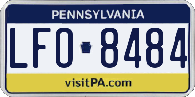 PA license plate LFO8484