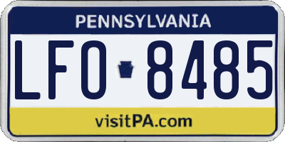 PA license plate LFO8485