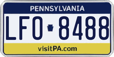 PA license plate LFO8488