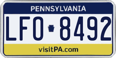 PA license plate LFO8492