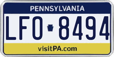 PA license plate LFO8494