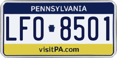 PA license plate LFO8501