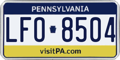 PA license plate LFO8504