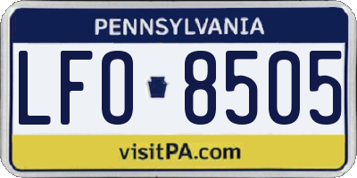 PA license plate LFO8505