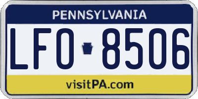 PA license plate LFO8506