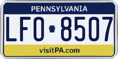 PA license plate LFO8507