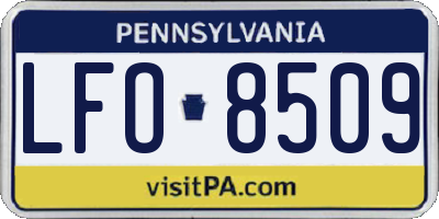 PA license plate LFO8509
