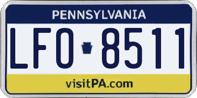 PA license plate LFO8511