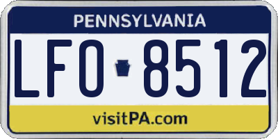 PA license plate LFO8512