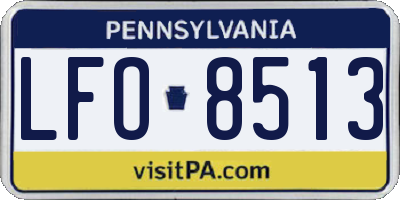 PA license plate LFO8513