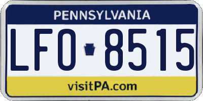 PA license plate LFO8515