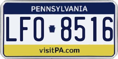 PA license plate LFO8516