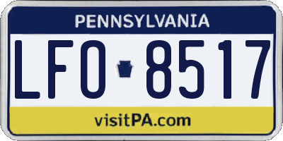 PA license plate LFO8517