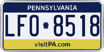 PA license plate LFO8518