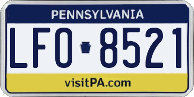 PA license plate LFO8521