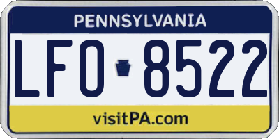 PA license plate LFO8522