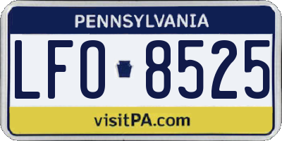 PA license plate LFO8525