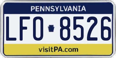 PA license plate LFO8526