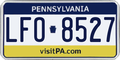 PA license plate LFO8527