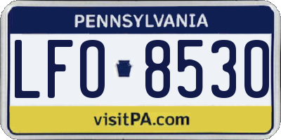 PA license plate LFO8530