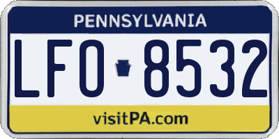 PA license plate LFO8532