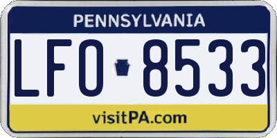 PA license plate LFO8533