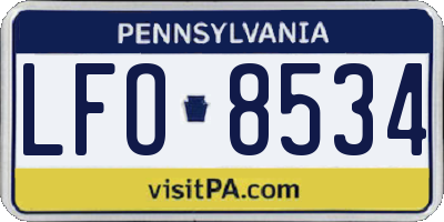 PA license plate LFO8534