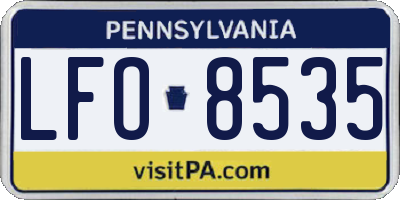 PA license plate LFO8535