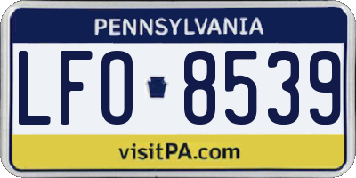 PA license plate LFO8539