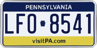 PA license plate LFO8541