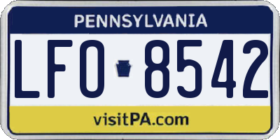 PA license plate LFO8542