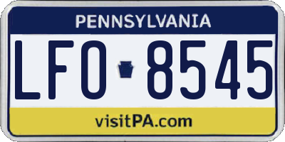 PA license plate LFO8545