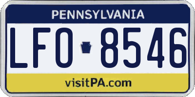 PA license plate LFO8546