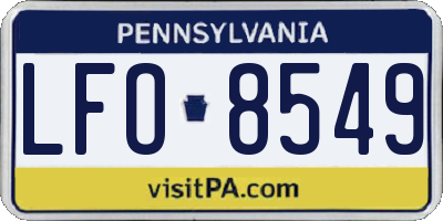 PA license plate LFO8549